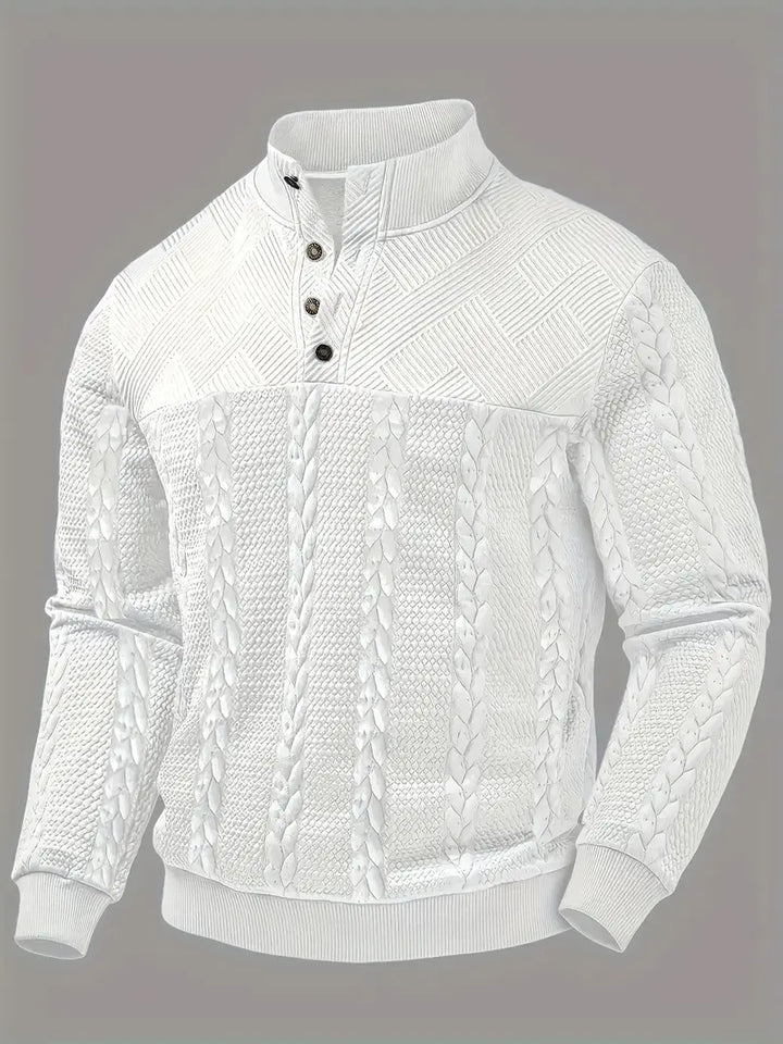 MASON – TEXTURED BUTTON-UP KNIT SWEATER