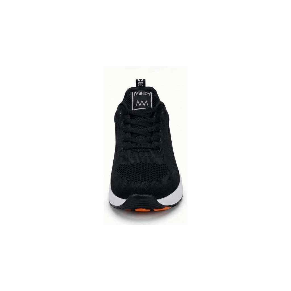 Tamsin™ all-day comfort trainers by Emma & Rose Cape Town, featuring cushioned black sneakers with breathable design and sturdy soles.