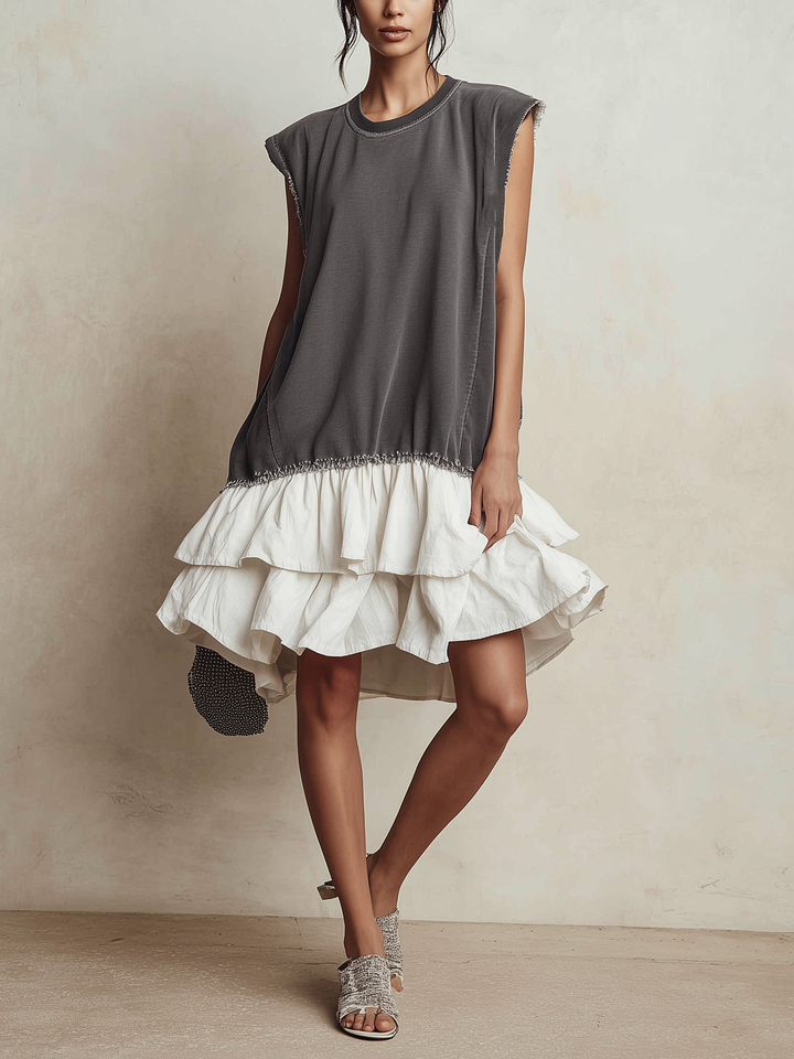 Ilaria | Casual Colour Block Dress, Loose Fit, Holiday