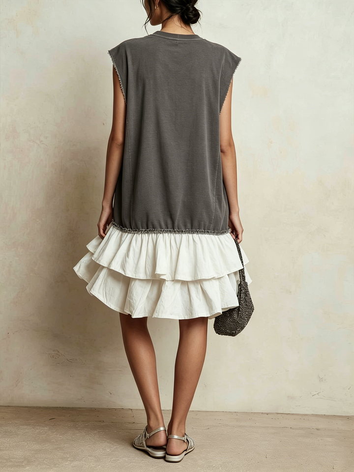 Ilaria | Casual Colour Block Dress, Loose Fit, Holiday