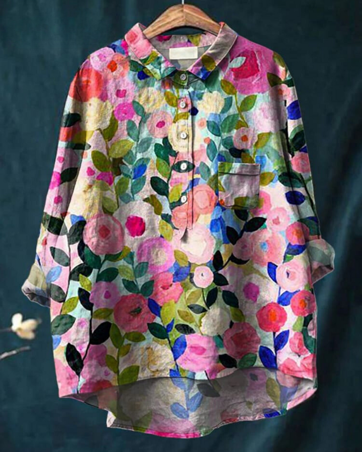 SERAPHINA I RETRO-FLOWER BLOUSE