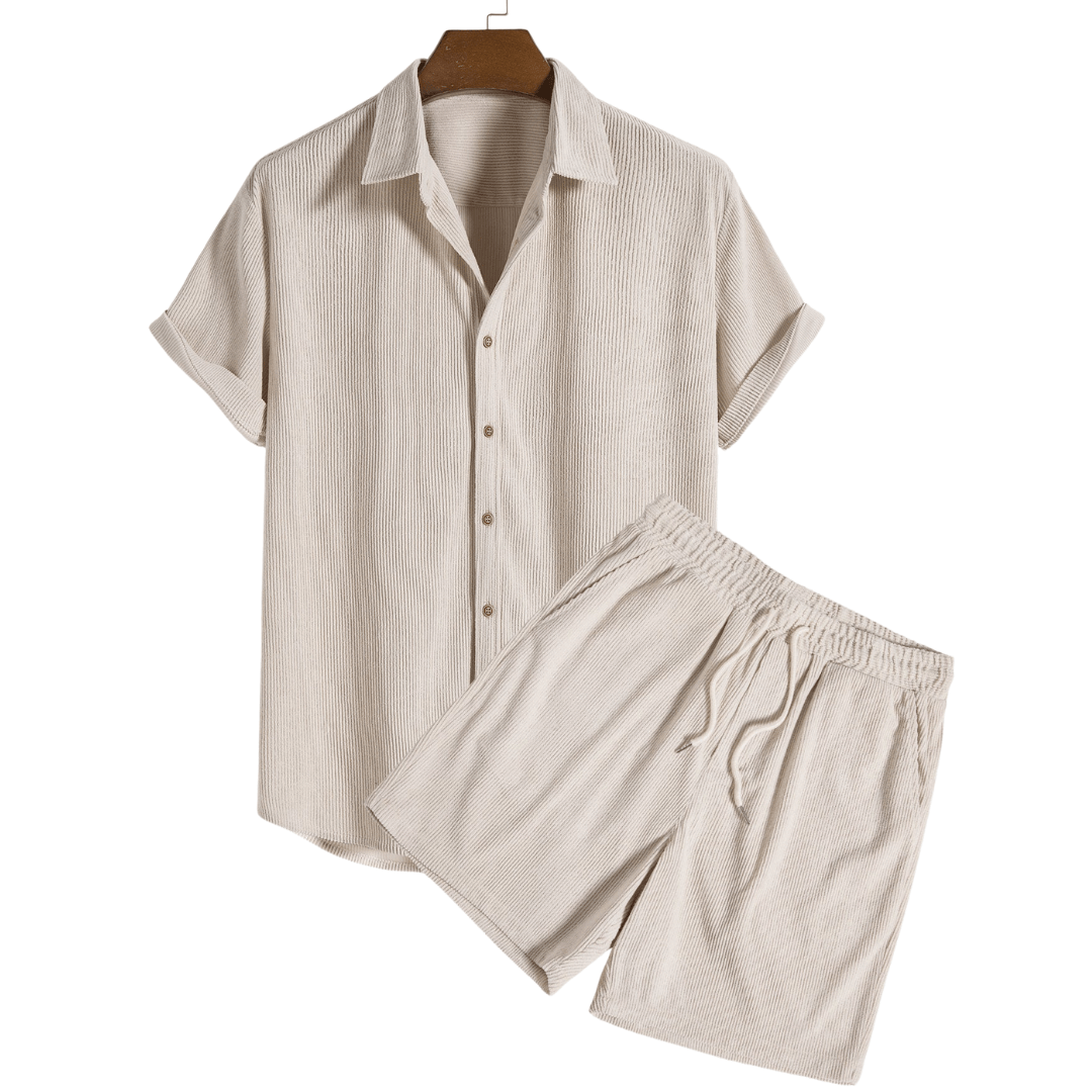 Emma & Rose Manhattan Stijn™ short-sleeve shirt set featuring two stylish, lightweight shirts in a casual, modern design.
