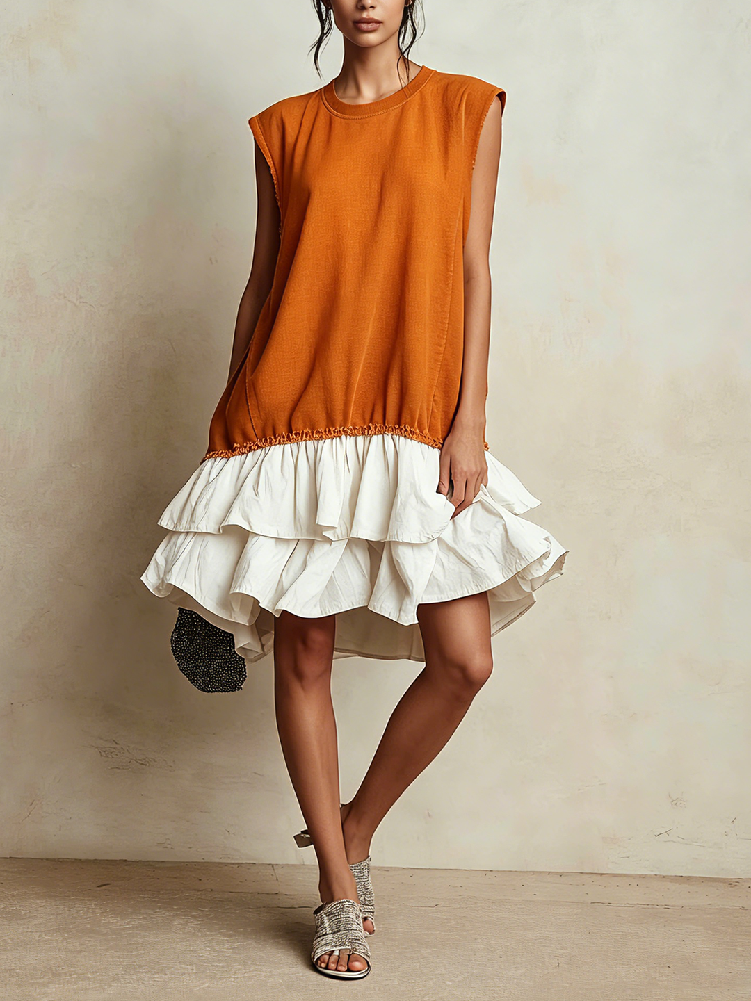 Ilaria | Casual Colour Block Dress, Loose Fit, Holiday