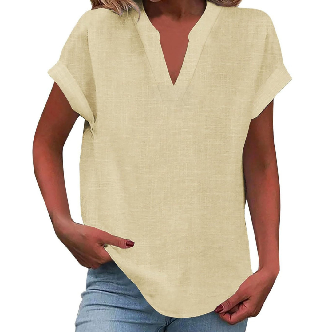 Women’s Blouse | V Neck Short Sleeve
