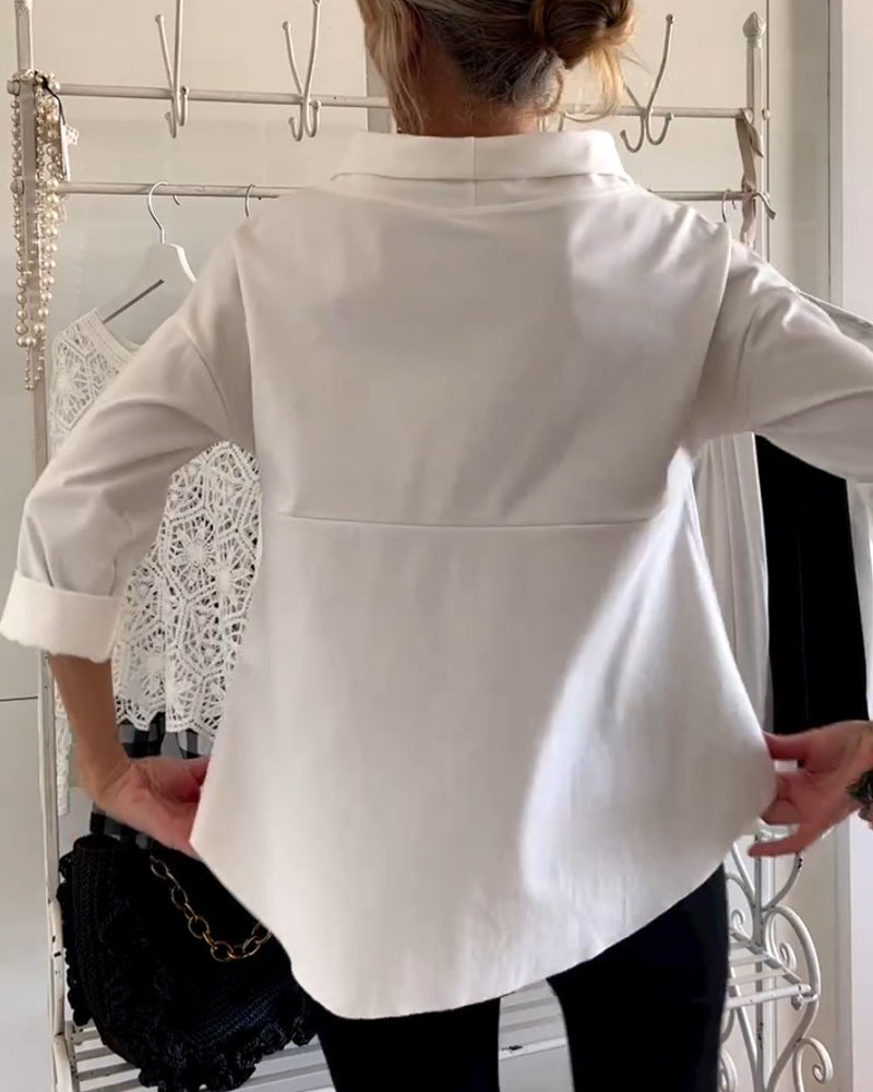 WIEBKE I COMFORTABLE 3/4-SLEEVE BLOUSE