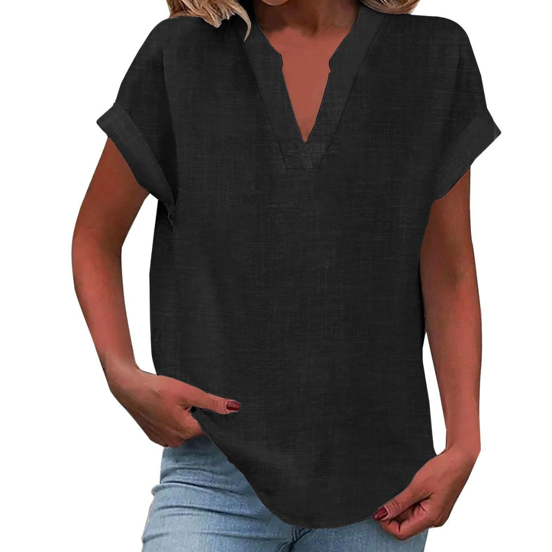 Women’s Blouse | V Neck Short Sleeve