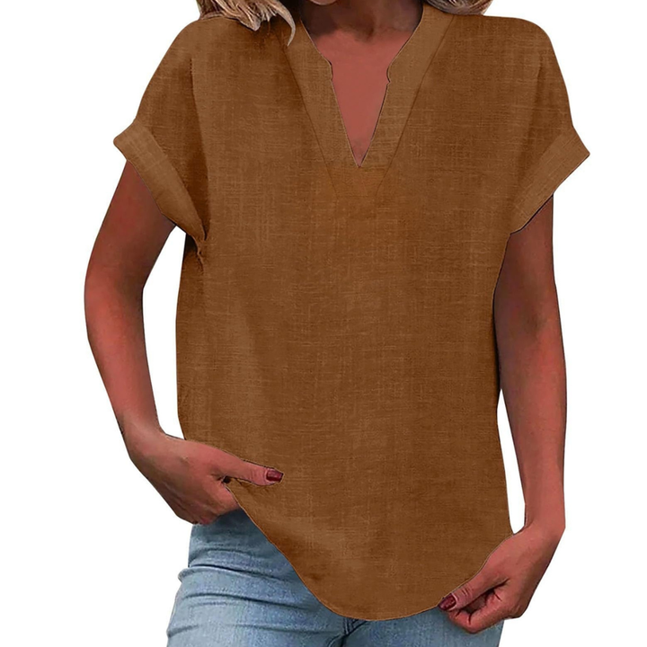 Women’s Blouse | V Neck Short Sleeve