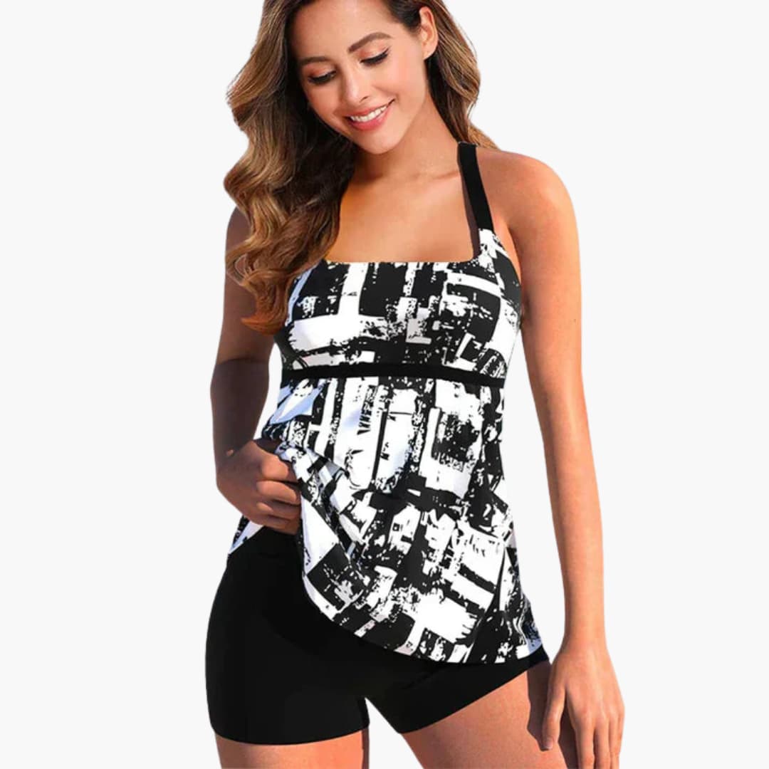 Women’s One - Piece Swimsuit with Printed Pattern and Structured Fit