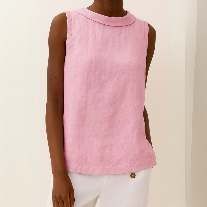 DAJA SLEEVELESS LINEN BLOUSE