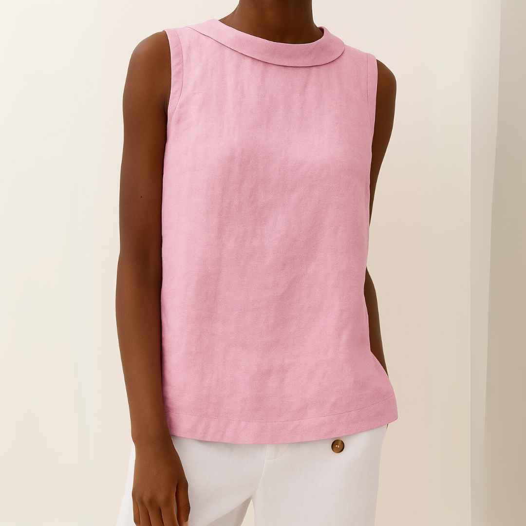 Women's Blouse | Sleeveless Roll Collar