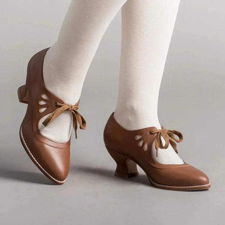 Lilly™ | Elegant Vintage Leather Heels