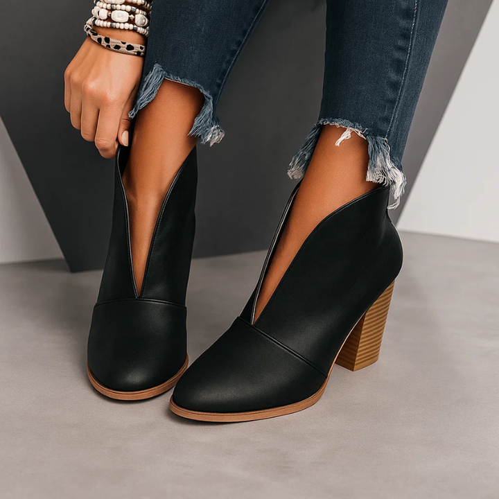 Phyllis - V-Cut Ankle Boots