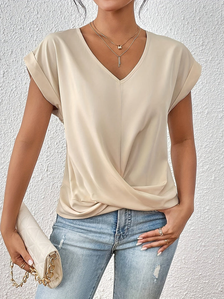 Cleo | Bequemes T-Shirt mit Sweetheart-Ausschnitt für den Alltag