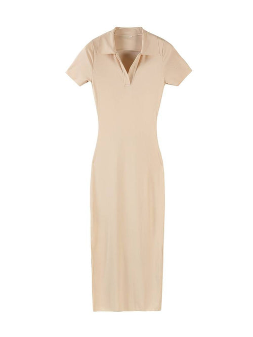 Ablet - Fitted Dress with Halter Neck