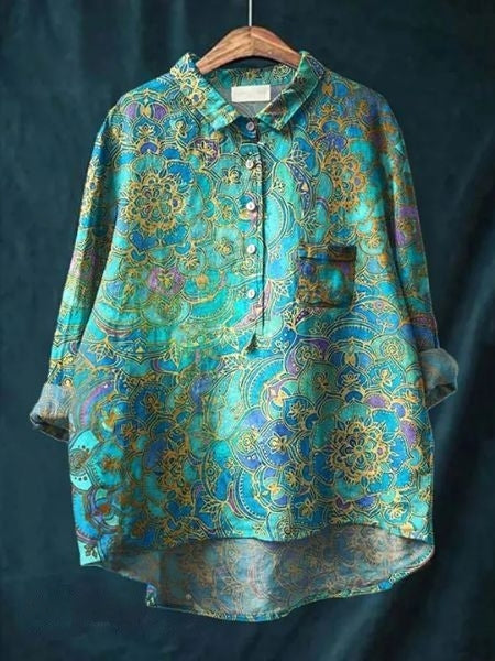 SERAPHINA I RETRO-FLOWER BLOUSE