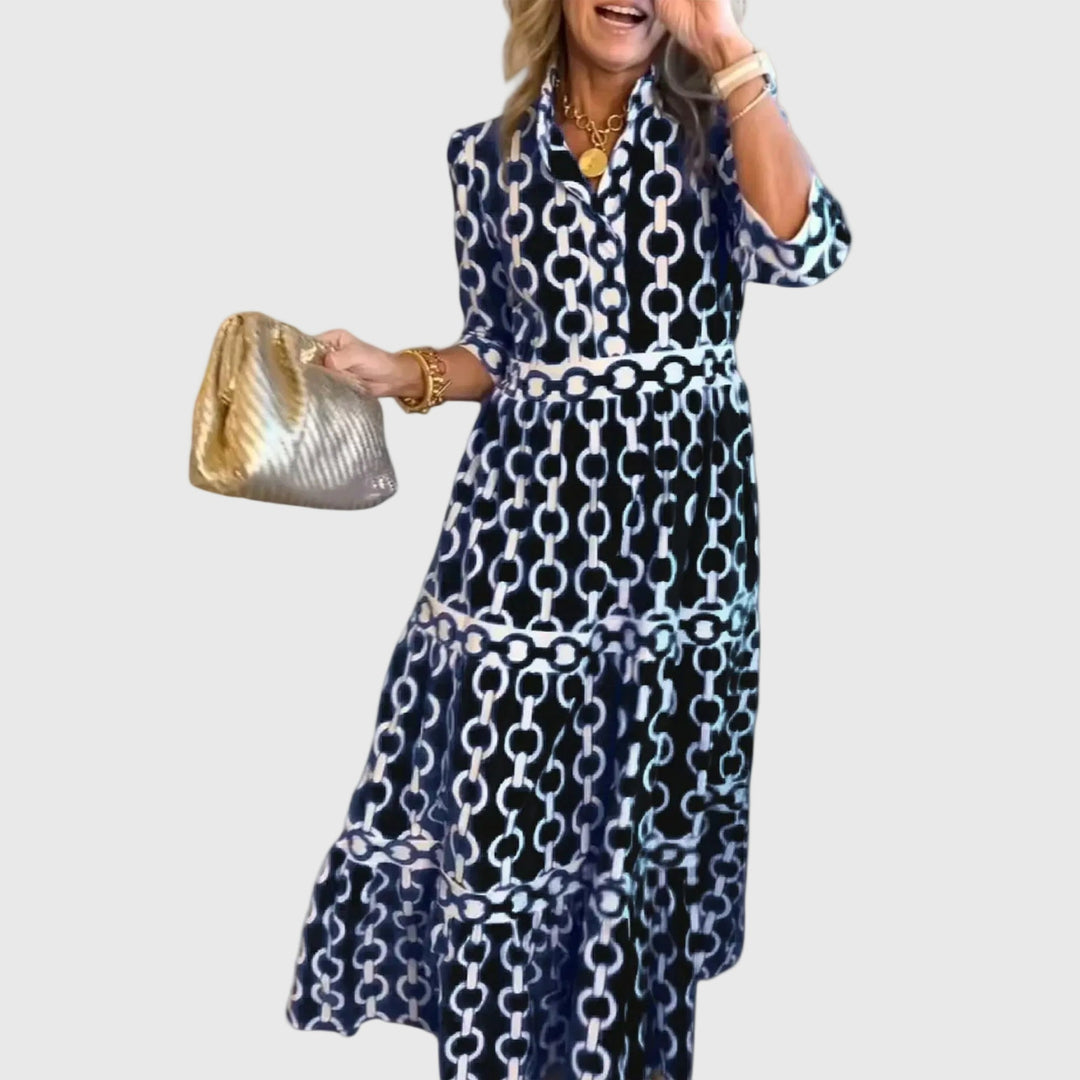 Juliette | Elegant Chain Midi Dress