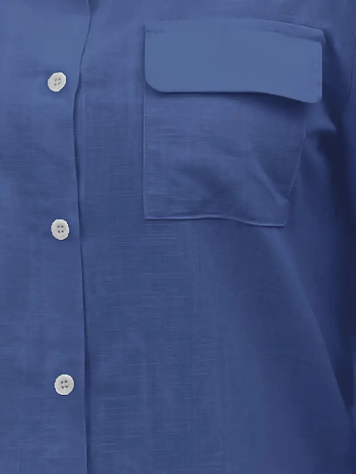 Athena - Cotton Shirt With Front Pockets