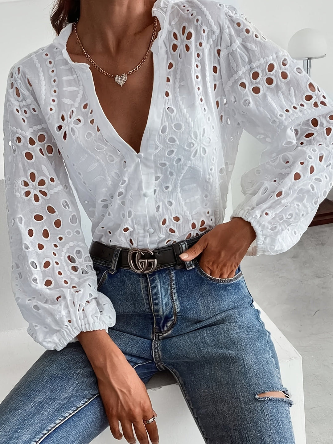 Women’s Blouse | Embroidered Long Sleeve