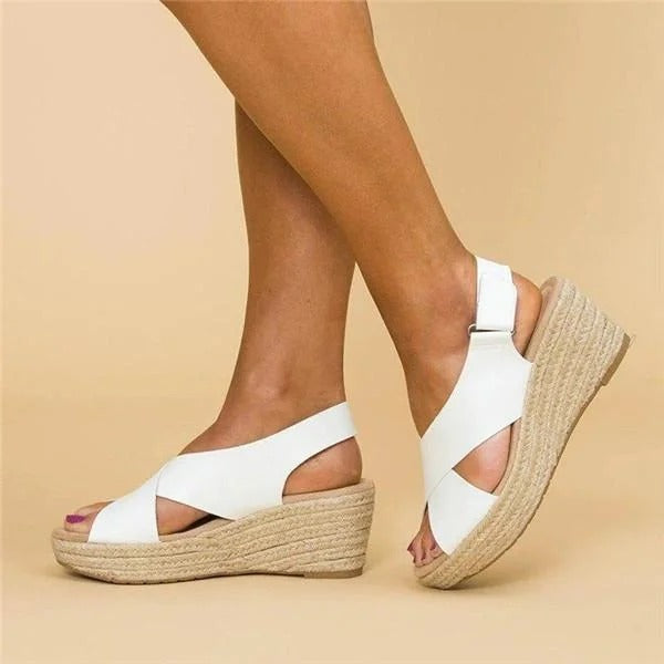 Iliana | Women's Platform Espadrilles with Crossed Straps