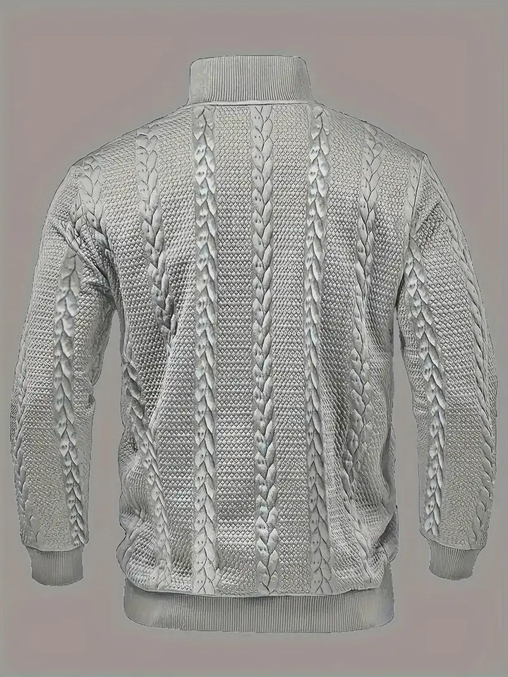 MASON – TEXTURED BUTTON-UP KNIT SWEATER