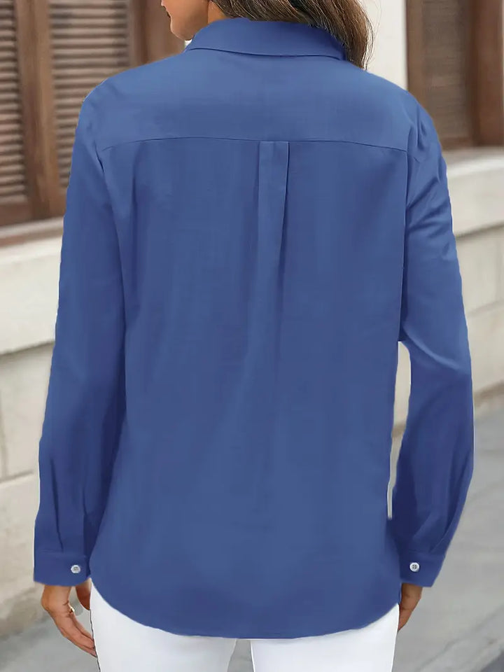 Athena - Cotton Shirt With Front Pockets