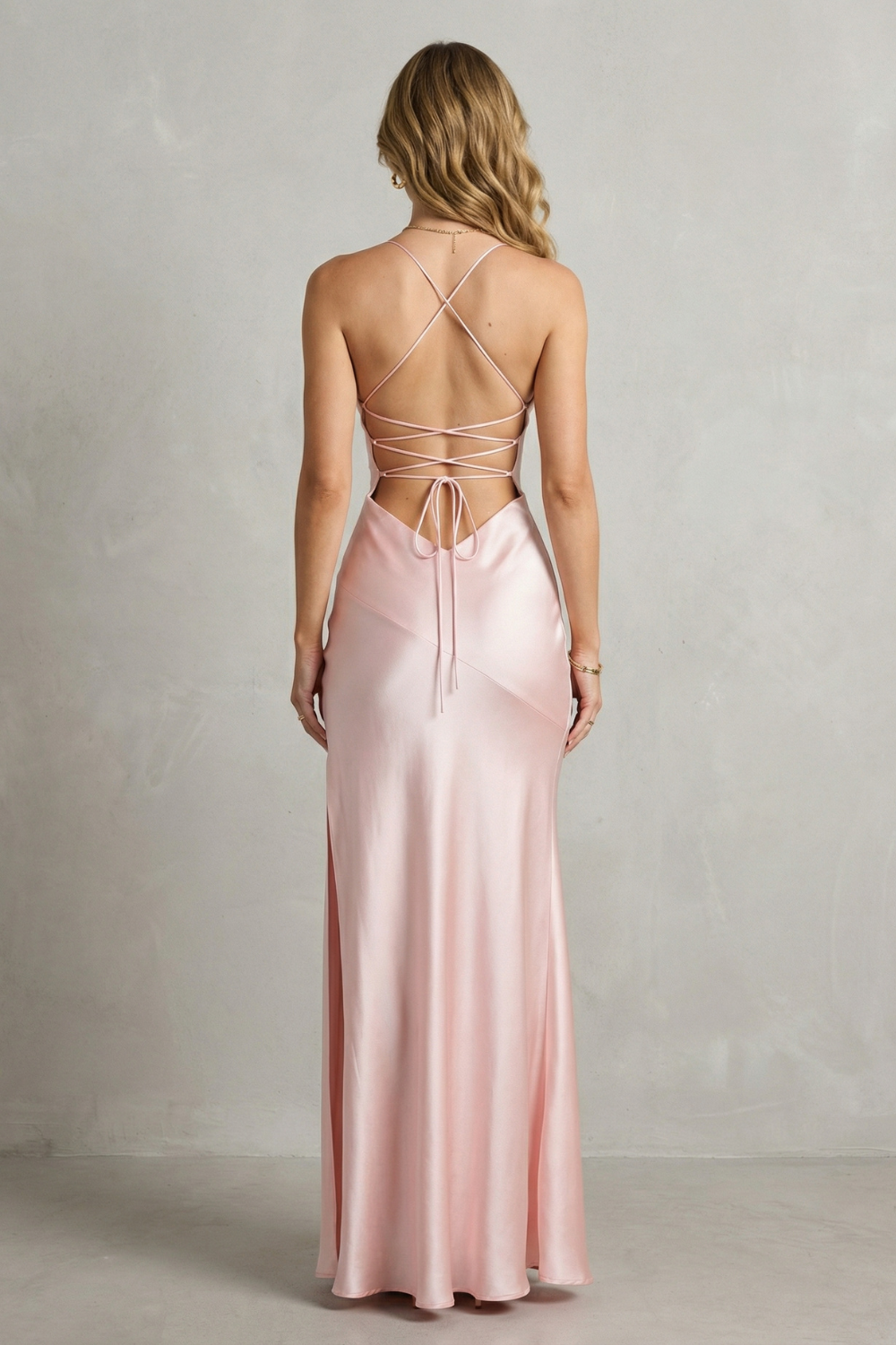 Adriana – Liquid silk seduction – Sleeveless high slit maxi dress