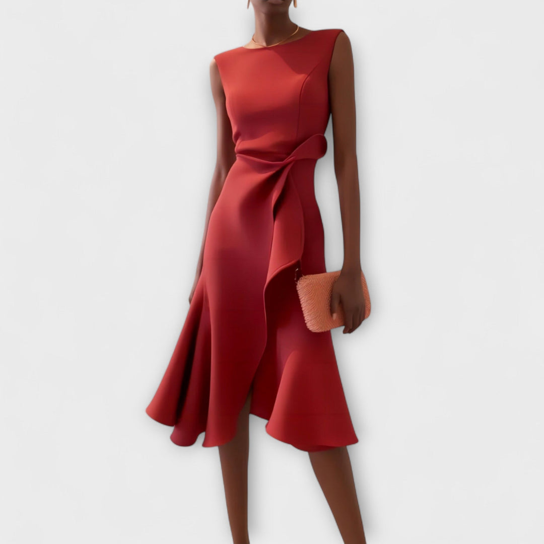 Waira | Sleeveless Midi Dress with Pleats
