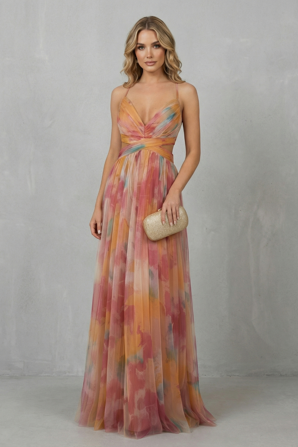 Aurellia – Watercolour romance – Sleeveless maxi dress