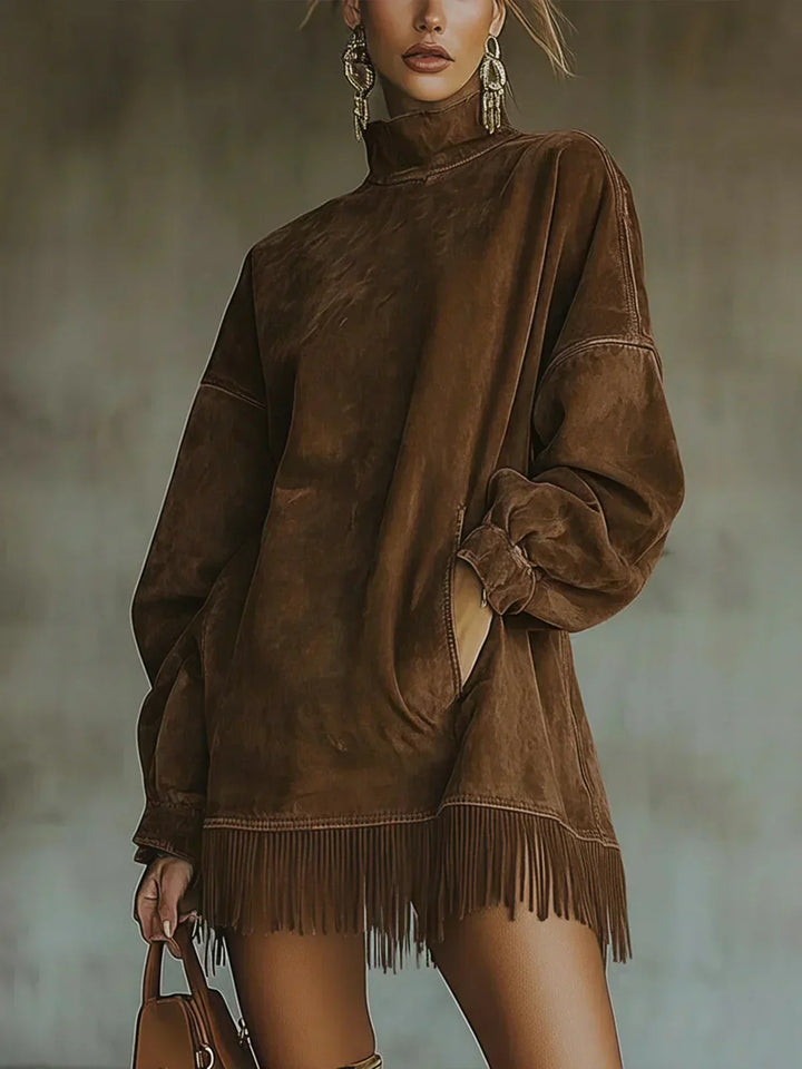Amarinda | Oversized Sweatshirt with Fringe Detail