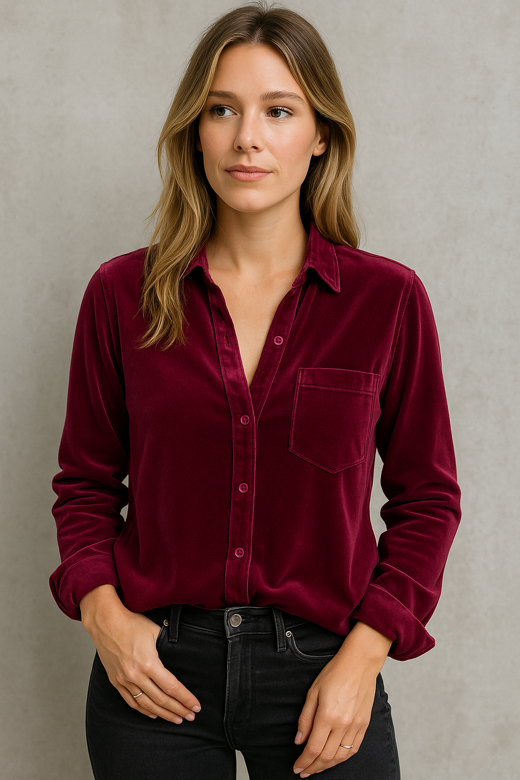 Kaya - Elegant Velvet Blouse
