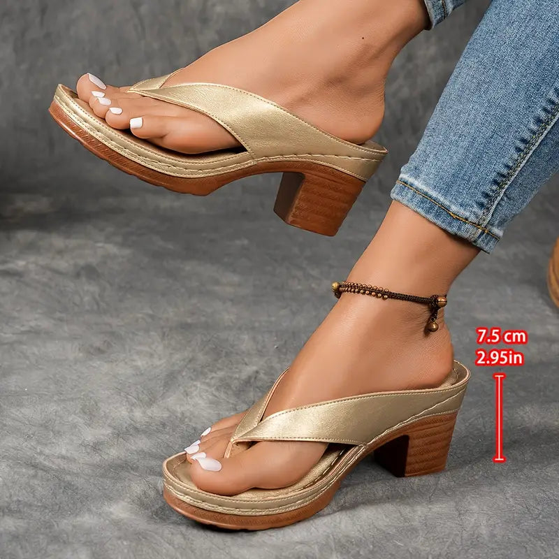 Inés | Orthopaedic sandals with low heel and open straps