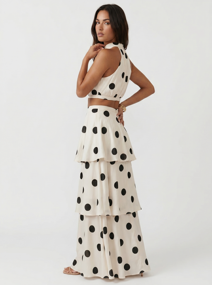 Lucía | Top and Long Skirt Set with Polka Dots