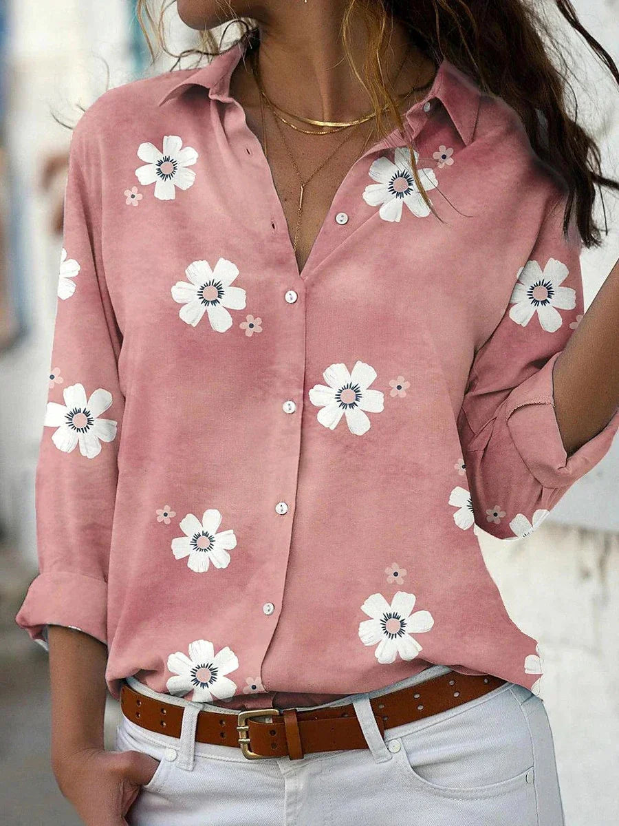 Lissy | Ladies' Floral Shirt with Buttons and Long Sleeves