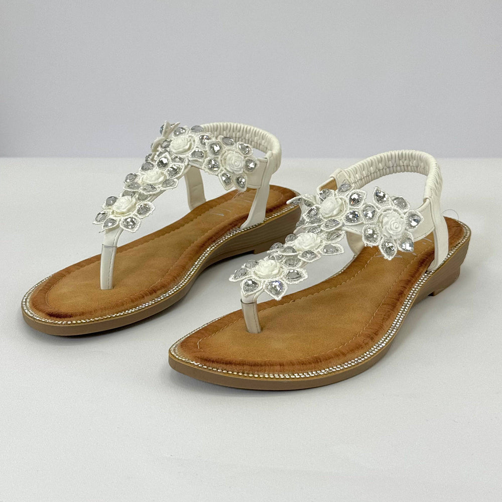 Mieke™ Jewelled flip-flops by Emma & Rose Cape Town with colorful embellishments and comfortable rubber soles.