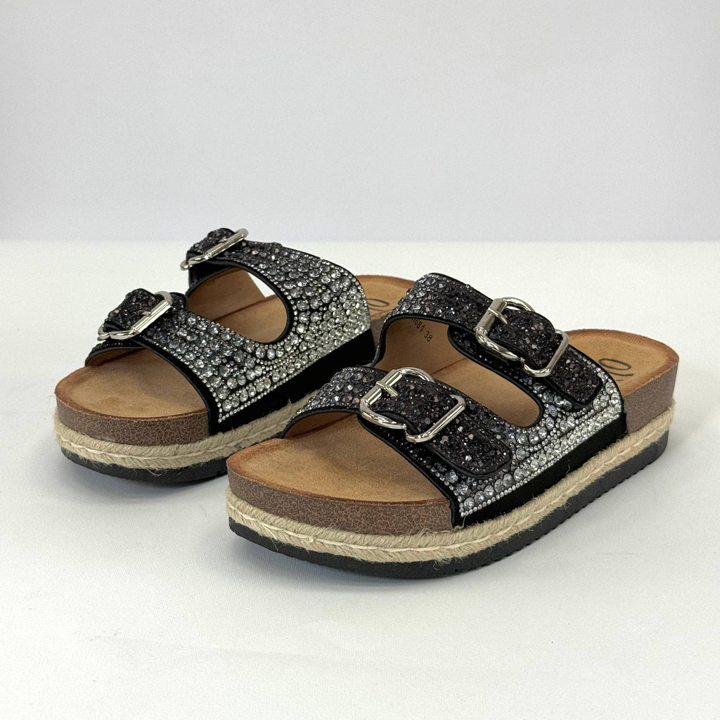 Heleen™ Emma & Rose Cape Town jewelled slippers with elegant embellishments and soft fabric, stylish footwear for women.