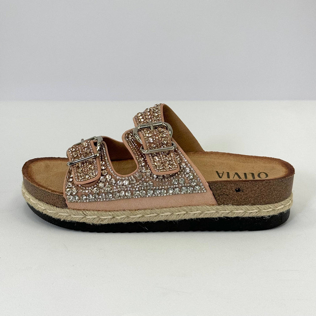 Heleen™ Jewelled slippers from Emma & Rose Cape Town, showing elegant slip-on shoes with sparkling embellishments and a soft sole.