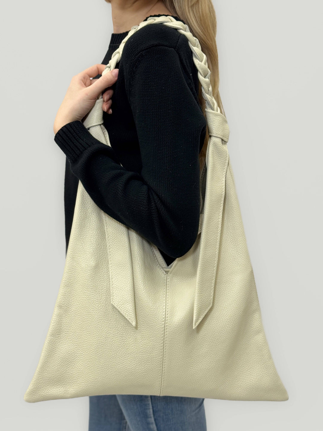 Emma & Rose Cape Town Johanna™ soft fabric shopper bag with luxurious materials, stylish and spacious for everyday use.