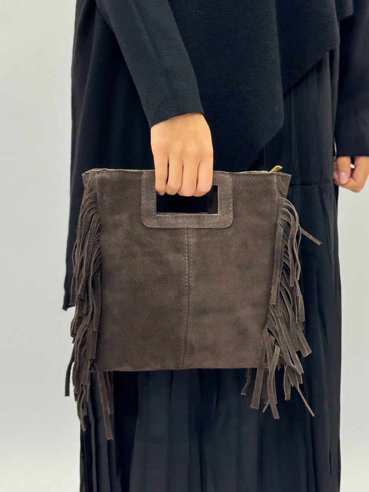 Elegant Elke™ soft fabric bag by Emma & Rose Cape Town, featuring luxurious Italian fabrics and stylish design.