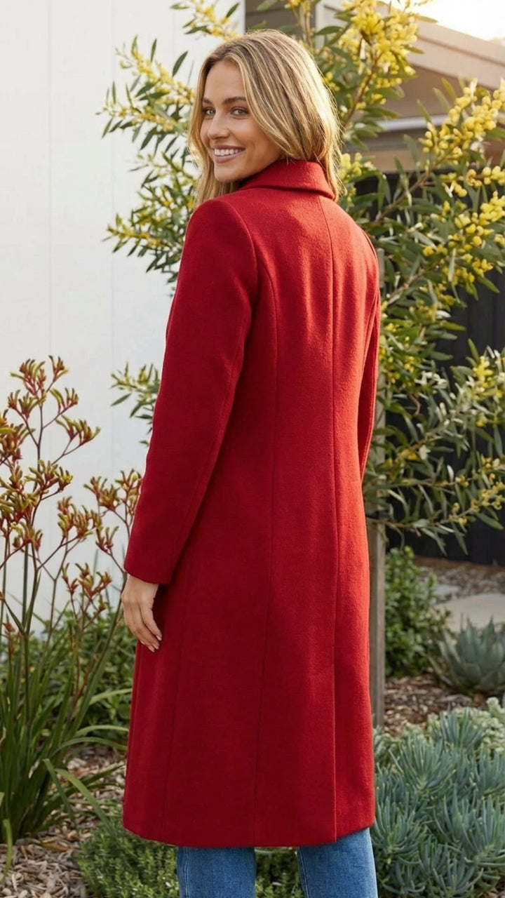 Women's Long Single Breasted Trench Coat
