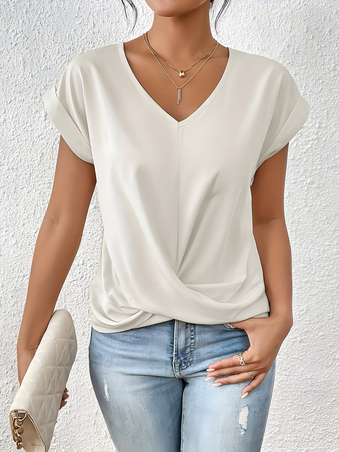 Maia | Twist Front V-Neck Top