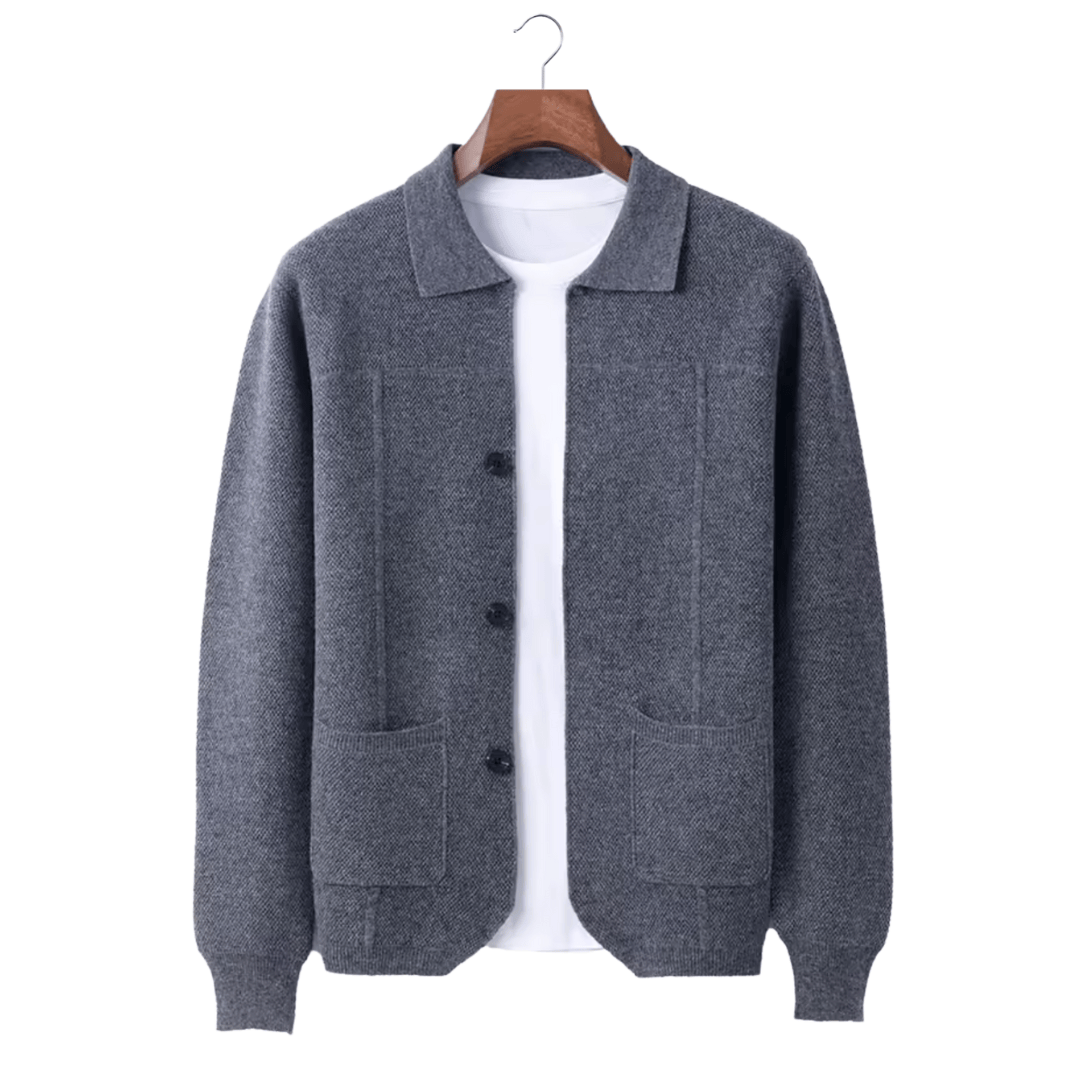 Emma & Rose merino wool button overshirt — premium knitwear
