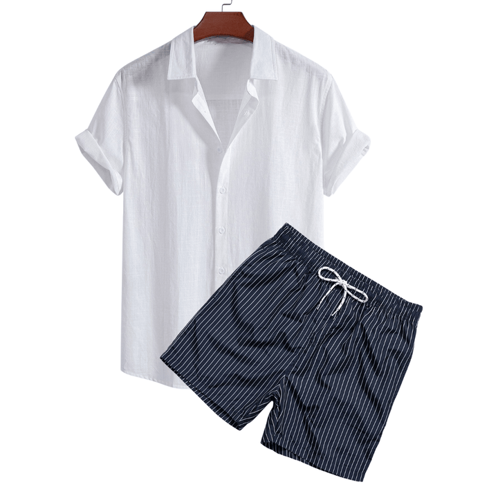 Emma & Rose Manhattan Ross™ short-sleeved swim set with two-piece outfit, featuring vibrant swimwear for kids.