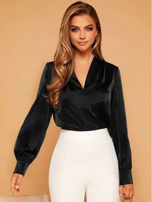 EMILIE I CASUAL SATIN BLOUSE