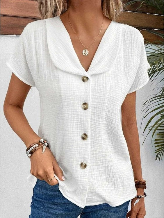 Ellen | Top with collar and buttons