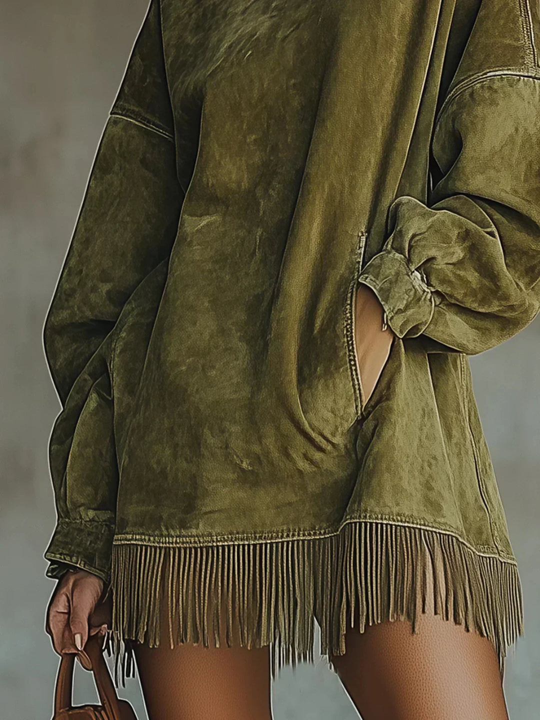 Amarinda | Oversized Sweatshirt with Fringe Detail