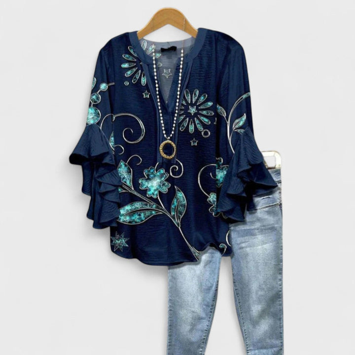 Women’s Blouse | V-Neck Ruffle Sleeve