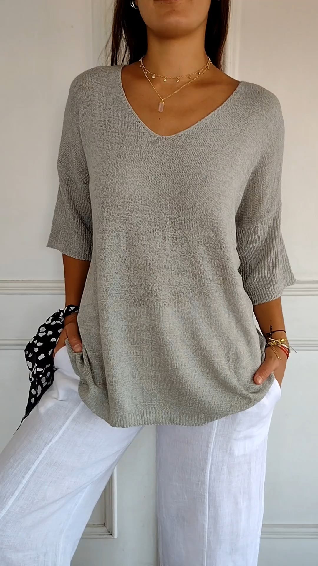 Spring Top with V-Neck