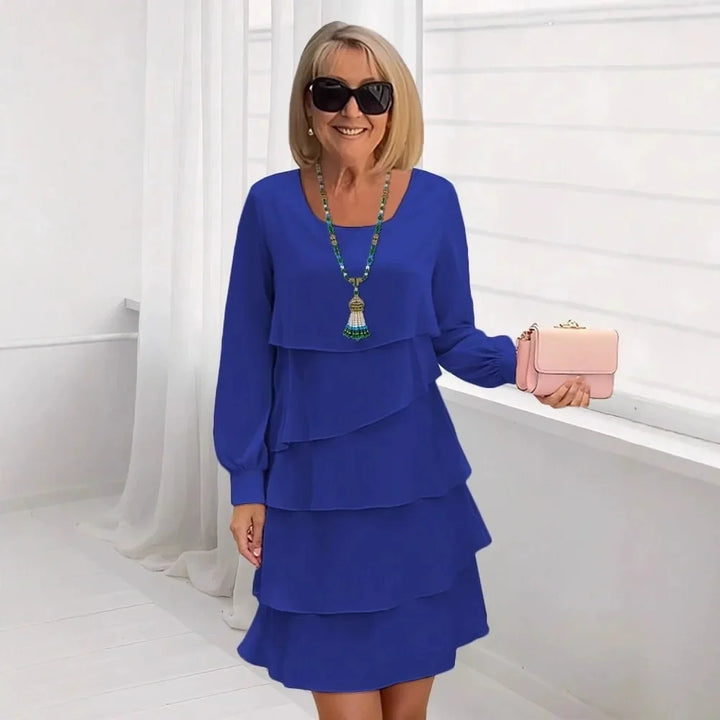 Margaret | Long Sleeve Elegant Comfort Ruffle Dress