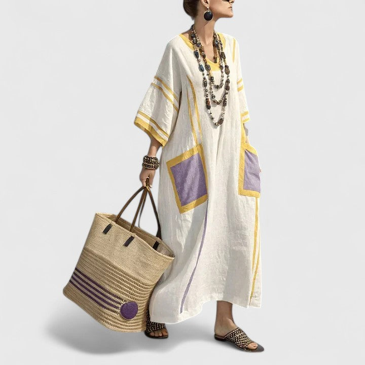 Galiana | Bohemian Midi Dress for Women with Pockets, Fresh and Light | Breathable
