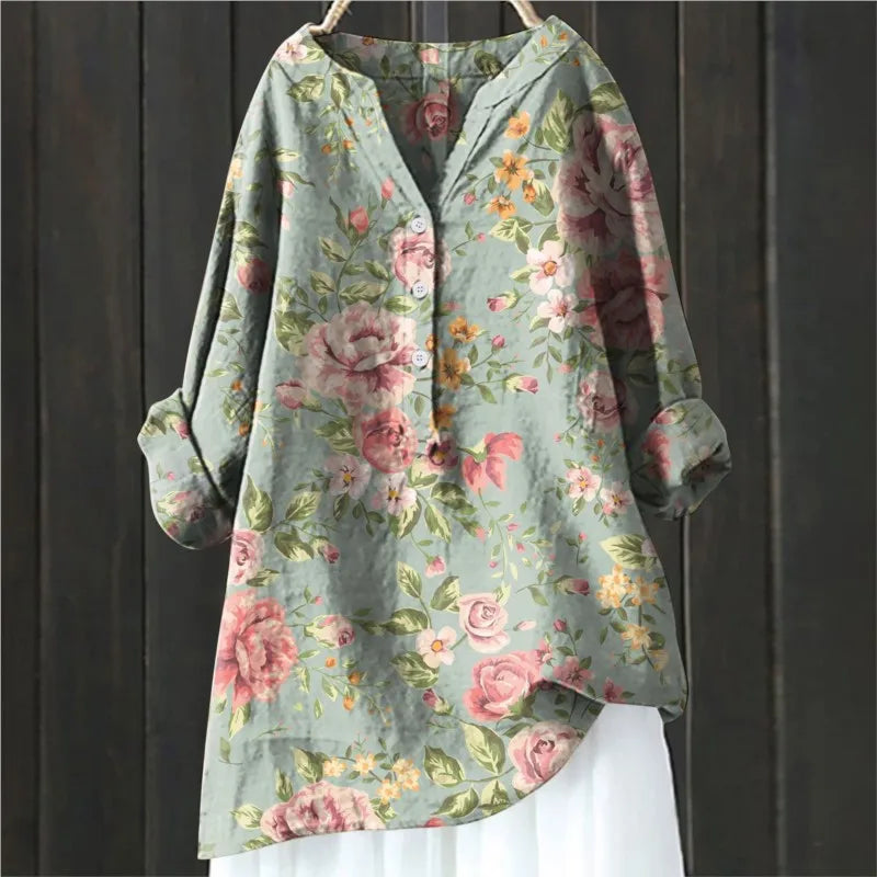 ISALINE LONG FLOWER BLOUSE